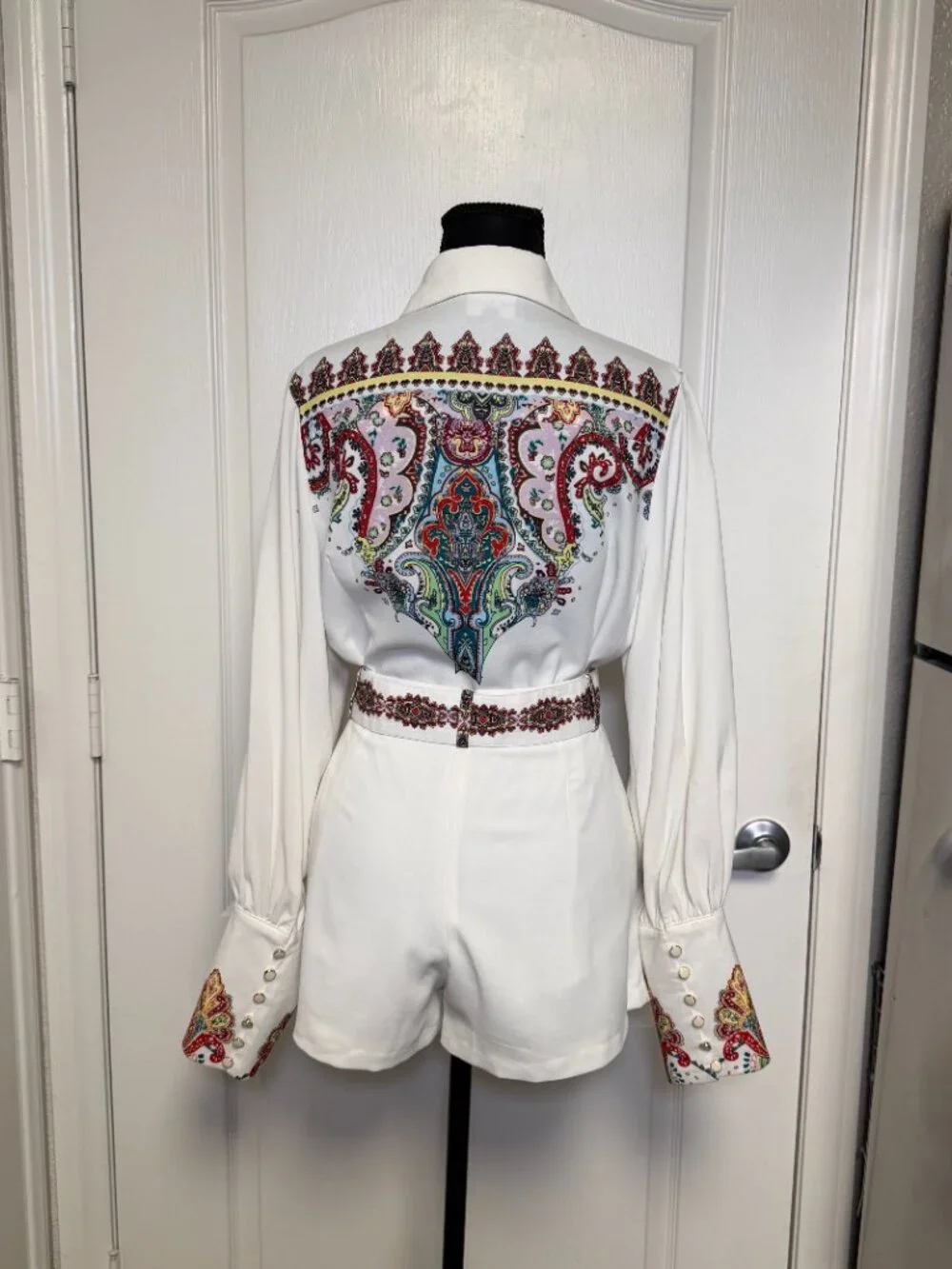 The Sang 2 Piece Paisley Set Matching Shorts & Blouse Hottie World Size M/L